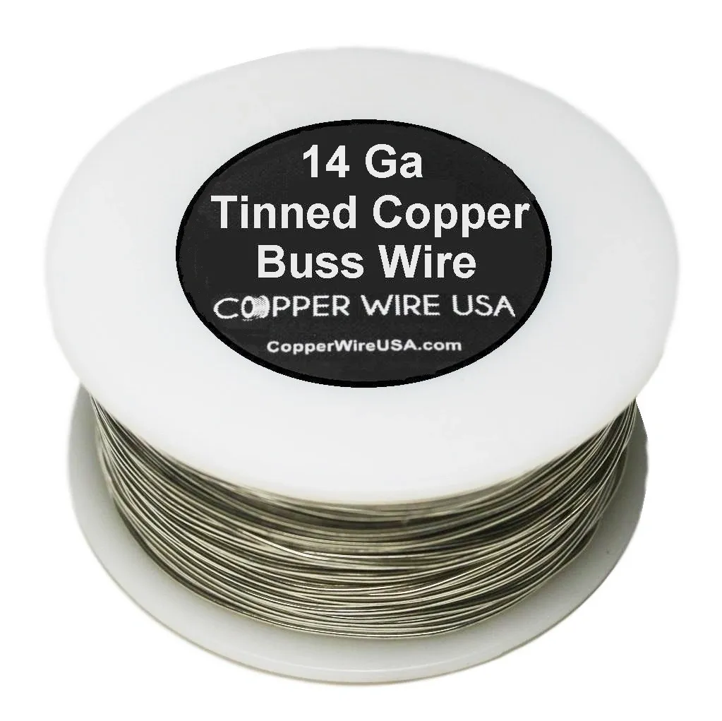 14 Ga Tinned Copper-Buss Wire-Dead Soft (1 Lb. - 80 Ft Spool) - Copper Wire  USA®